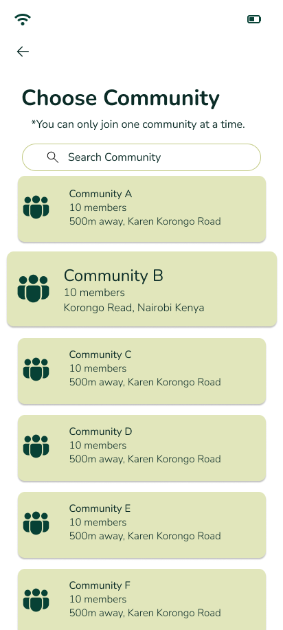 Choose a community page